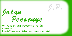 jolan pecsenye business card