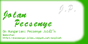 jolan pecsenye business card